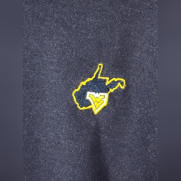 NUTMEG MILLS WEST VIRGINIA UNIVERSITY MEN'S POLO, SIZE LARGE, BLUE VTG Ca. 197Os - Picture 2 of 6